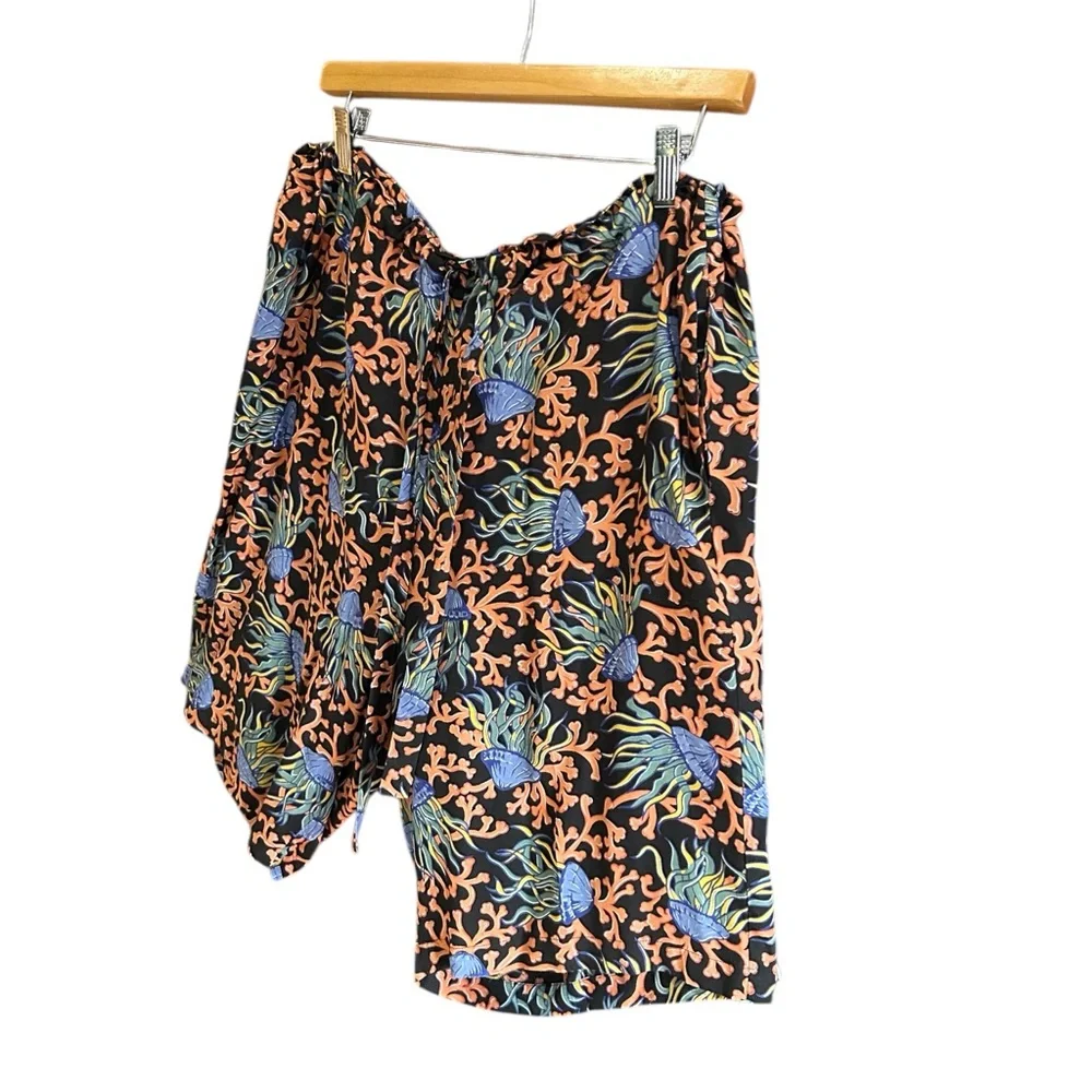 VINTAGE 80s NICK & NORA x SHADY CHARACTER‎ Jelly Fish Print Shorts OSFM RARE